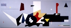 Ilya Bolotowsky,&nbsp;WPA Mural, Williamsburg Houses Brooklyn, 1936-80, Liquitex on canvas, 6&rsquo;10&rdquo; x 17&rsquo;