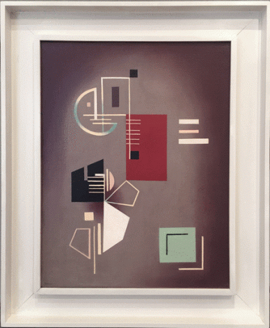 Jean Xceron, Composition #212, 1941, oil on canvas, 21 x 16 in.