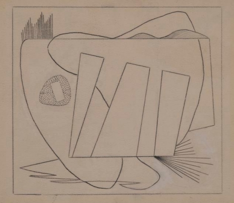 Alice Trumbull Mason, "Drawing for "Untitled Painting," 1940, graphite on paper, 11 7/8 x 17 15/16