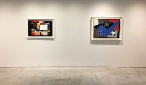 From Right to Left:, ALICE TRUMBULL MASON (1904-1971), Small Forms Serving Against Large, 1949, Oil on panel, 26 &frac14; x 36 &frac14; in.