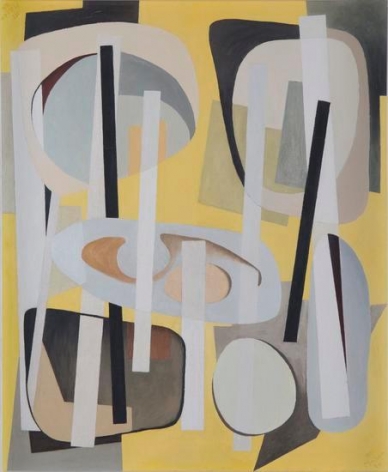 Alice Trumbull Mason, "Bearings Charted with Yellow," 1946, oil on masonite, 28 x 23 in.