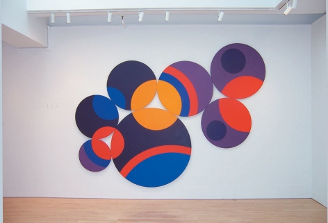 Constellation Twelve Circles, 1969, acrylic on canvas, 102 x 146 in.  (Installation view)