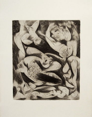 Untitled, CR1074 (P14), c. 1944, printed in 1967, engraving and drypoint on white Italia paper, ed. 13/50,