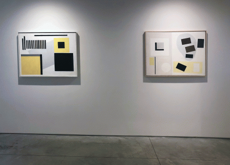 Two paintings by Alice Trumbull Mason installed in the Washburn Gallery