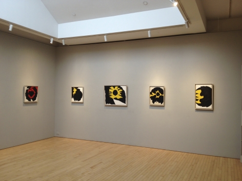 From RIght to Left:, Untitled Black/Yellow, c. 1958, Oil on canvas, 24 x 15 in.