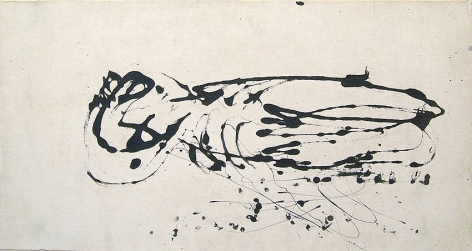 Jackson Pollock, Untitled (Black and White Painting I), c. 1951, black paint on canvas, 19 1/2 x 36 1/2 in., CR#325