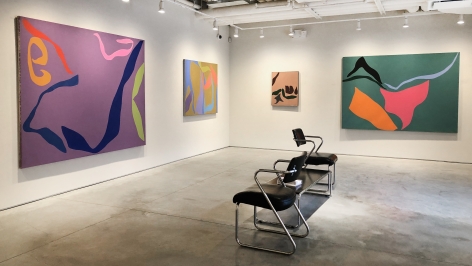 (From left)&nbsp;Untitled, 1970, oil on canvas, 70 x 90 in.,&nbsp;Untitled (#607), 1970, oil on canvas, 44 &frac14;&nbsp; x 54 in.,&nbsp;Untitled, (#242), 1967, oil on canvas, 30 x 24 in., Untitled, 1971, oil on canvas, 60 x 83 1/2 in.