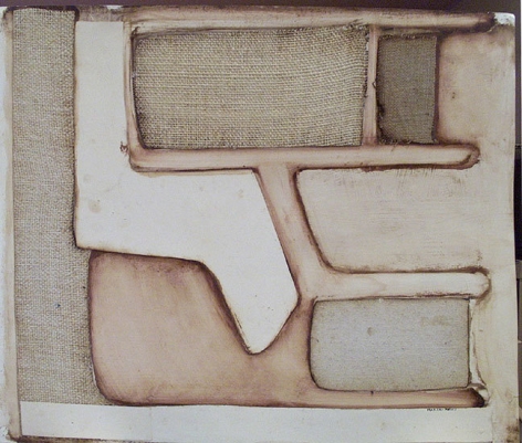 Untitled (F96), c. 1960, oil and collage on paper, 19 3/4 x 23 3/4 in. by Conrad Marca-Relli