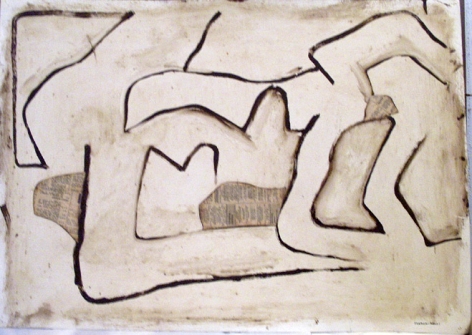 Conrad Marca-Relli, Untitled #8, F.119, 1962, oil and collage on paper, 19 3/4 x 27 1/2 in.