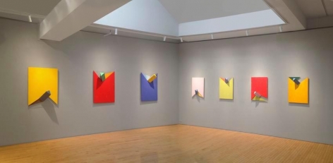 Installation view: Charles Hinman, "Space Windows" from 2008, Washburn Gallery, April 16 - June 26, 2015