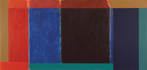 Cadman&#039;s Blue, 1982, oil and acrylic on canvas, 84 x 176 in.